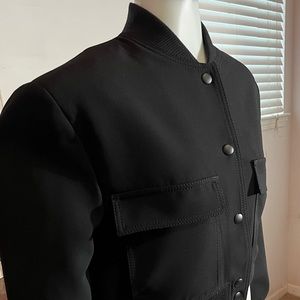 Beautiful, black Zara bomber jacket, small-cropped. Wool/Poly blend satin lining